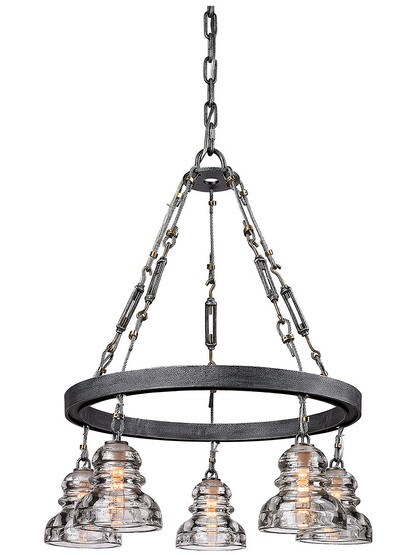 Menlo Park 5-Light Chandelier in Old Silver.